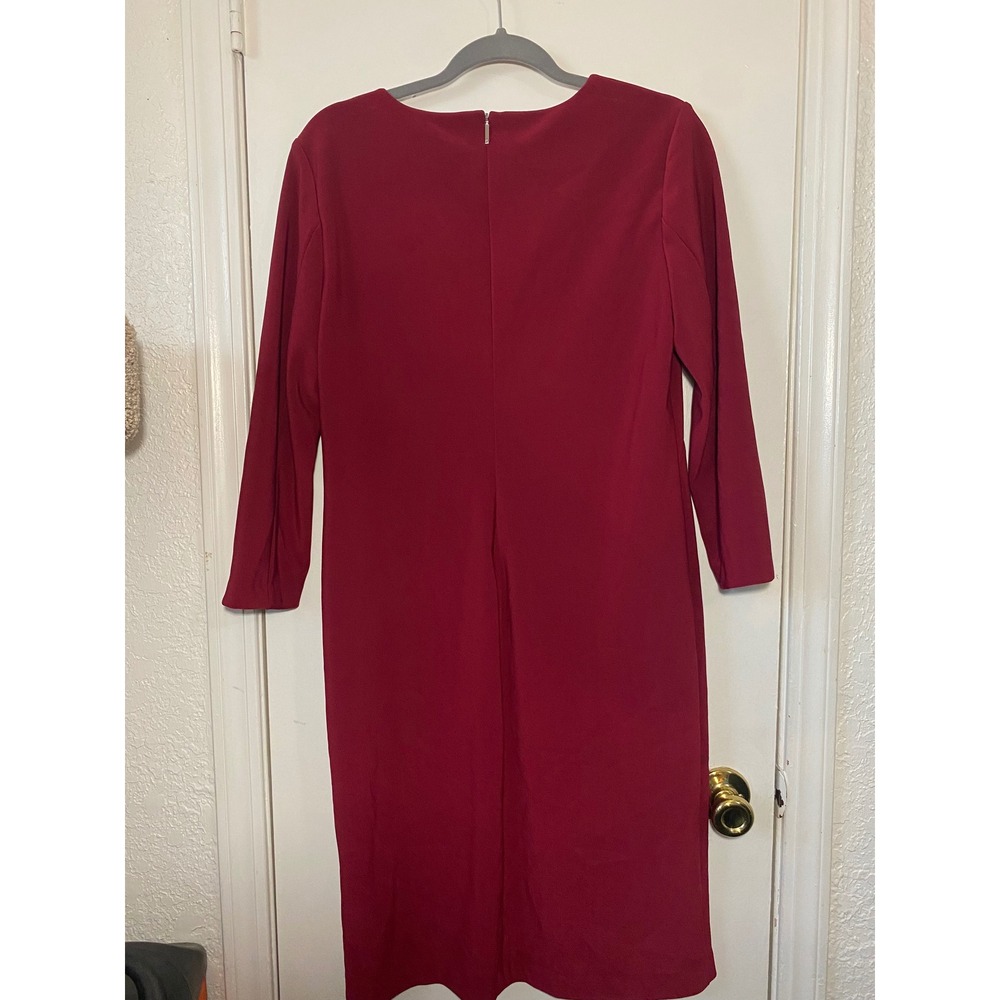 Lauren Ralph Lauren Dress Women's Size 12 Garnet Red Sheath Career NWT‎ - Picture 7 of 7